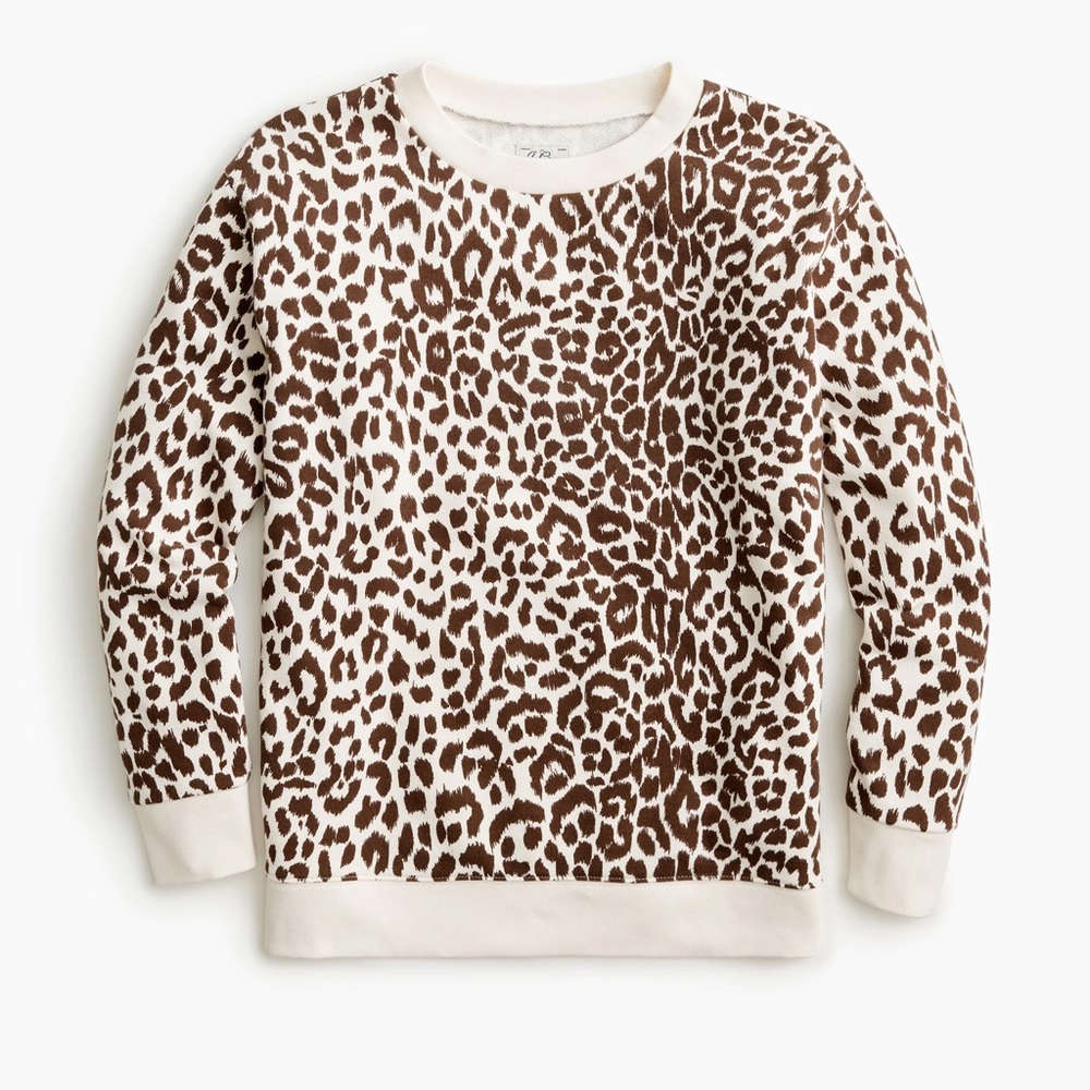 J. Crew Leopard Print Crewneck Sweatshirt, NWT